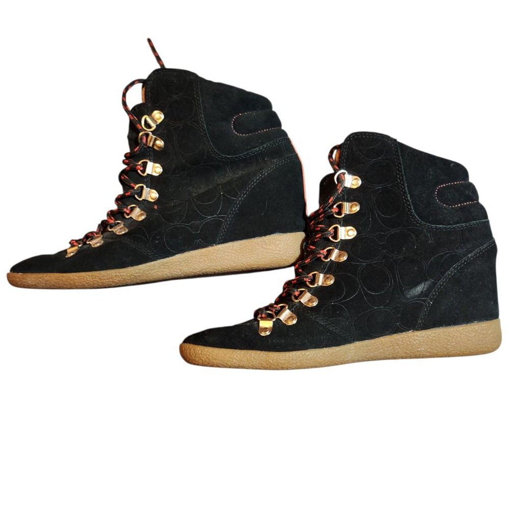 Coach Black Suede Boots Women's Size 6 - Picture 3 of 6